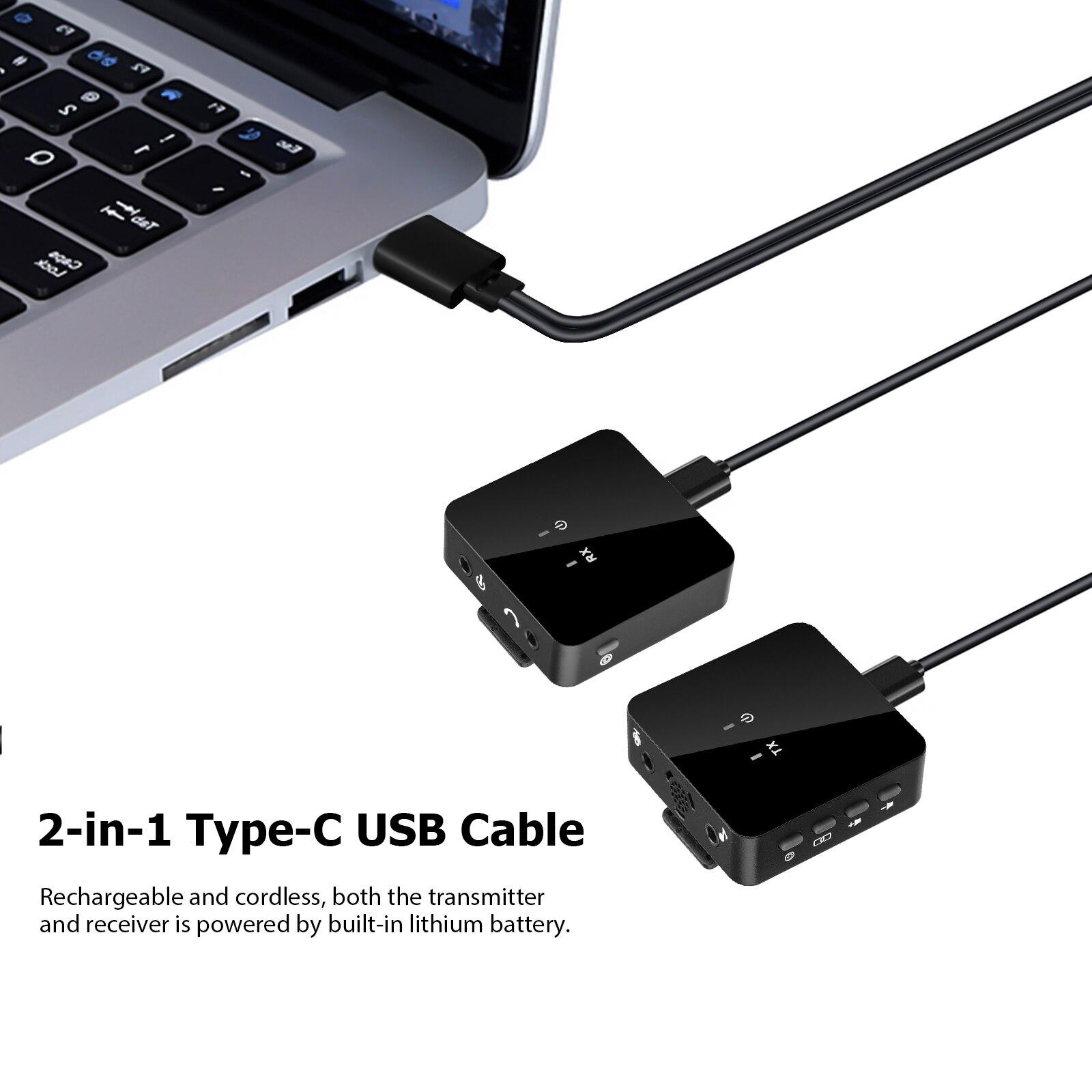 Microphone à revers sans fil UHF, micro omnidirectionnel avec émetteur et récepteur pour Interview, tournage Vlog en direct