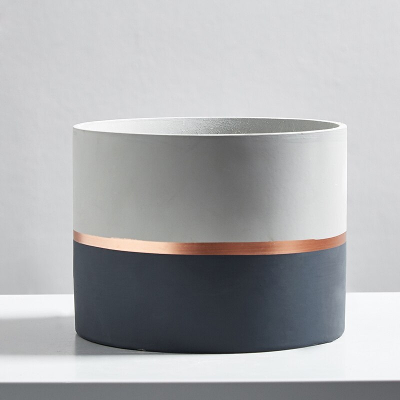 Modern Style Cement Flower Pot Simple Personality Large Fleshy Flower Pot Green Planter Flower Gardening Decoration: 17X13CM