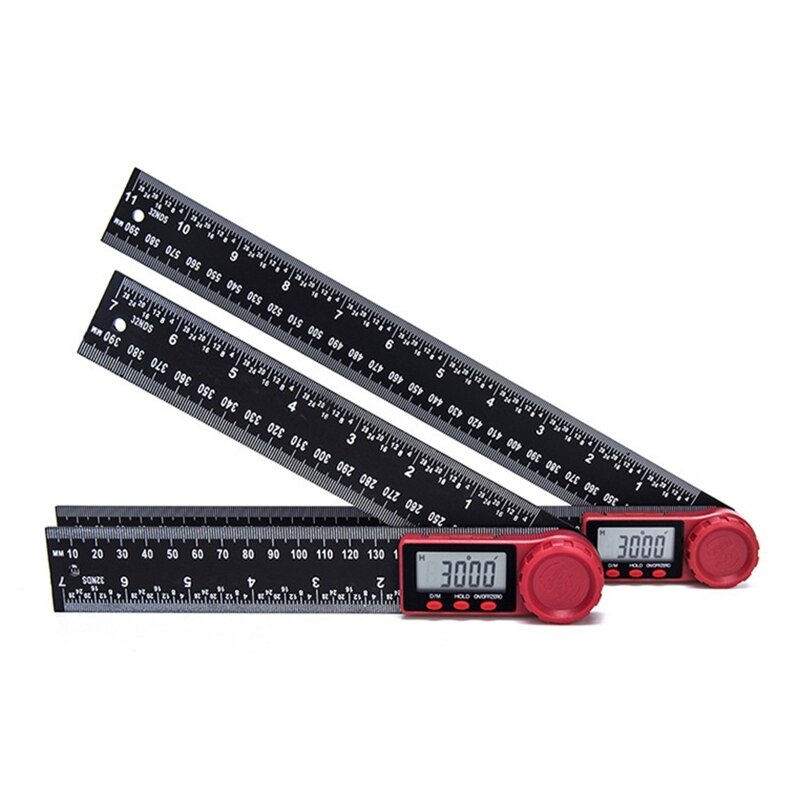 200/300mm Digital Angle Finder Ruler Digital Protractor with Data Hold Function &amp; Zeroing Resetting LCD Display Durable