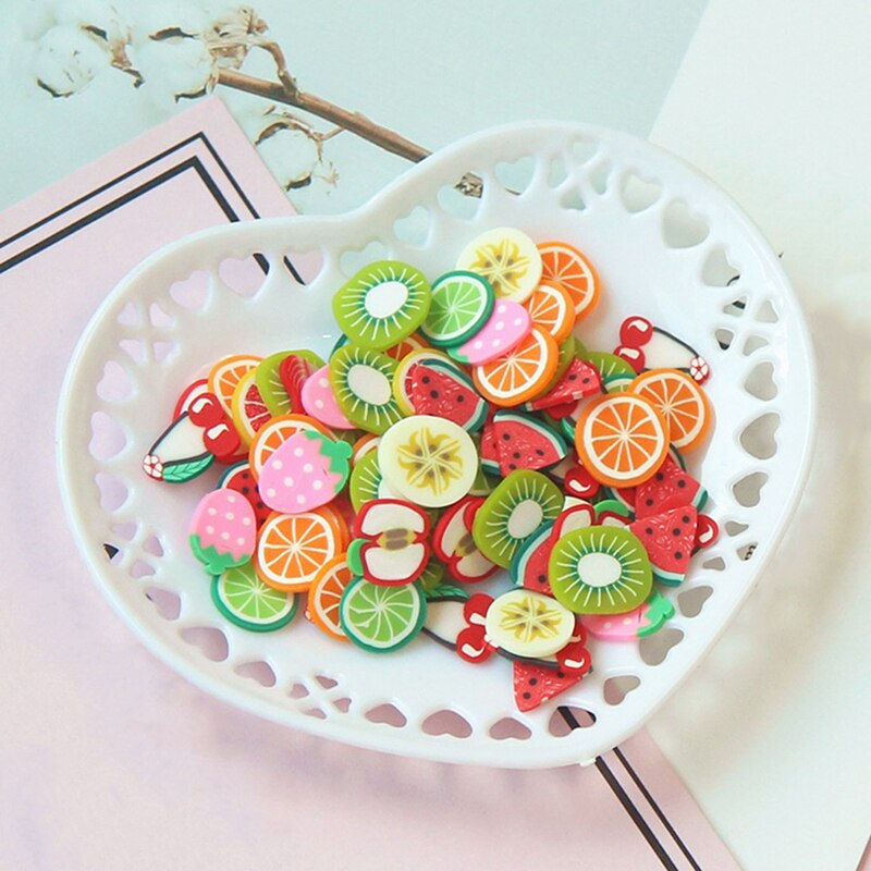 1 Pack Obst Scheiben Decor Zusatzstoffe Avocado Für Nail art Schleim Spielzeug Für Schleim Füllstoff Liefert Charms Lehm Zubehör