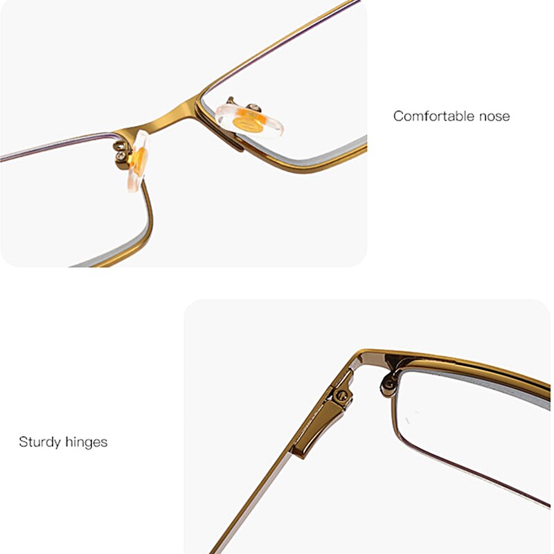 Gafas de lectura fotocromáticas para hombre, lentes de lectura fotocromáticas graduales multifocales de resina CR-39, antirayos azules, presbicia, marco de Metal, dorado, 1,5, 2,5