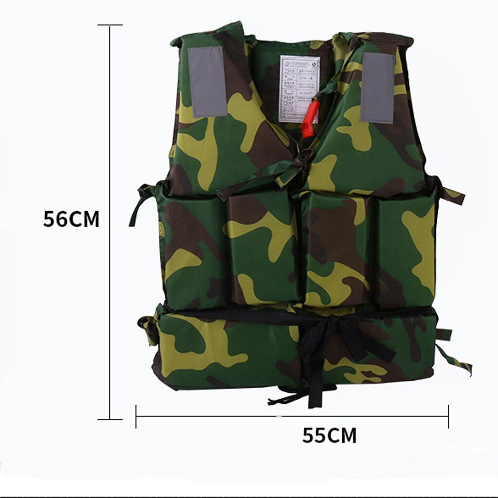 High Durable Fishing Life Jacket Water Sports Floatation Vest Adults Fishing Boat Watersport Adjustable Life Jacket Aid Vest: Army Green