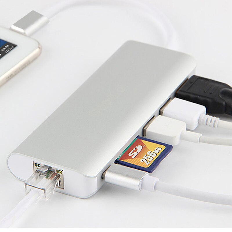 USB Typ C Zu HDMI Hub Adapter für MacBook Samsung Galaxis S10/S9 Dex USB-C Zu SD Kartenleser RJ45 PD Energie HDMI Konverter