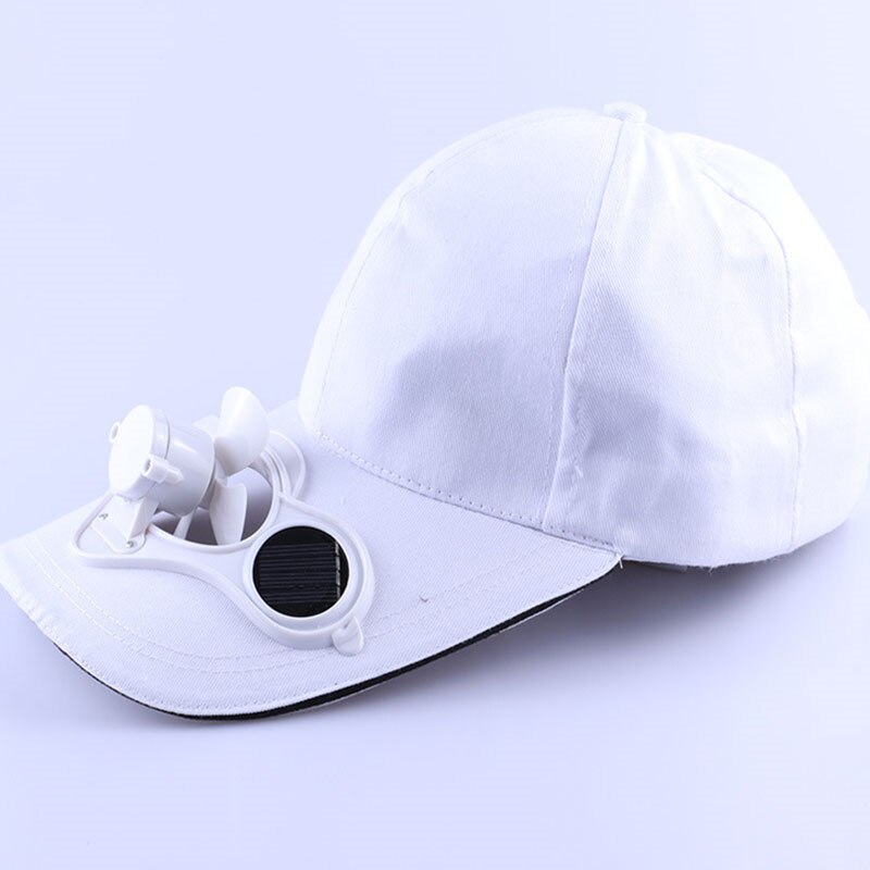 Gorra con ventilador Solar para verano, gorro de pesca con ventilador Solar, para deportes al aire libre, ciclismo, refrigeración, gorra de béisbol, deporte, viajes al aire libre: White