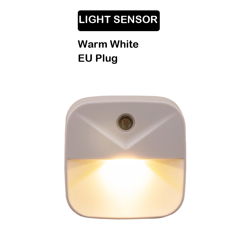 Wireless Light control Sensor LED Night Light EU US Plug Dusk-to-Dawn Night Lights For Baby Kids Bedside Bedroom Corridor Lamp: Warm White EU plug