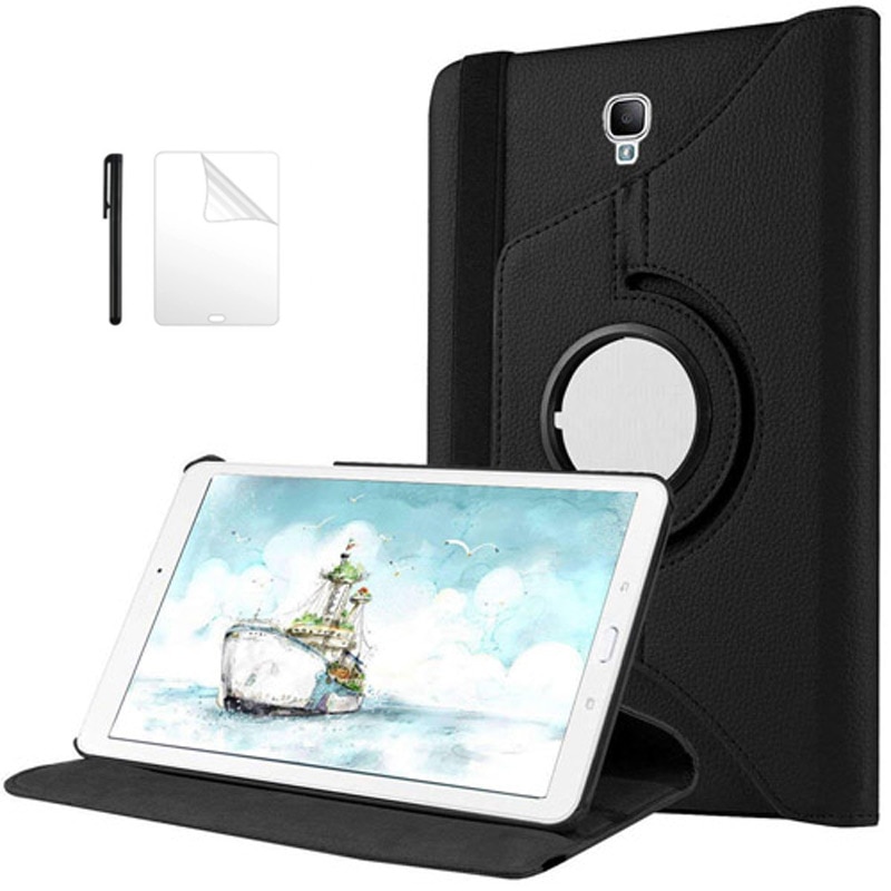 PU skórzane etui do Samsung Galaxy Tab A 8.0 2017 360 stopni obracanie pokrywa dla SM-T380 SM-T385 T380 T385 8.0 cal Case + film + długopis