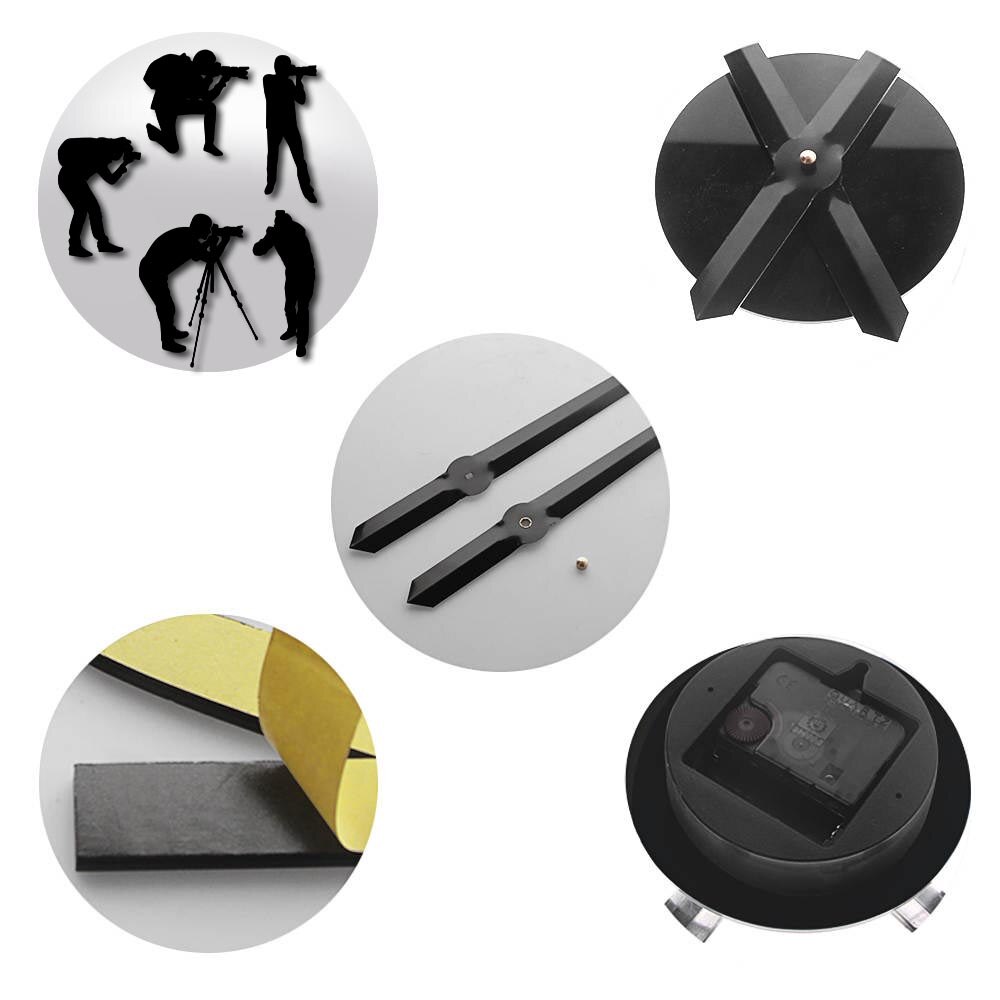 Photographers Modern Big Wall Clock Cameraman Photo Studio Room Decor Diy Acrylic Mirror Sticker Wall Watch Photography