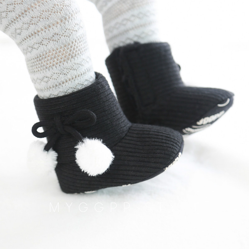 Winter Jongen Meisjes Baby Solid Soft Cotton Zool Snowboots Warme Wieg Schoenen Peuter Laarzen Lopen UK