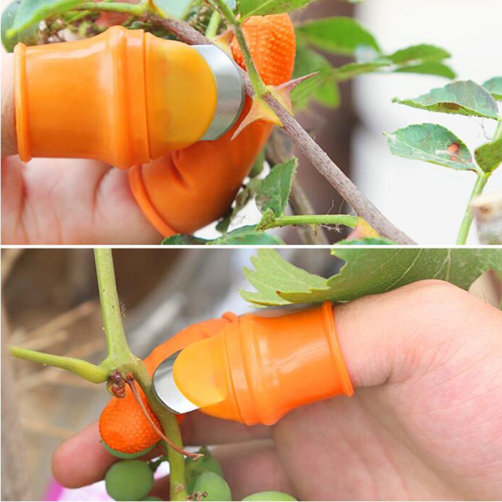 Silicone Thumb Cutter Set Labor-saving Harvesting Plant Picking Tool Vegetable Fruit Gardening Tools Farm Grape Picking Tools
