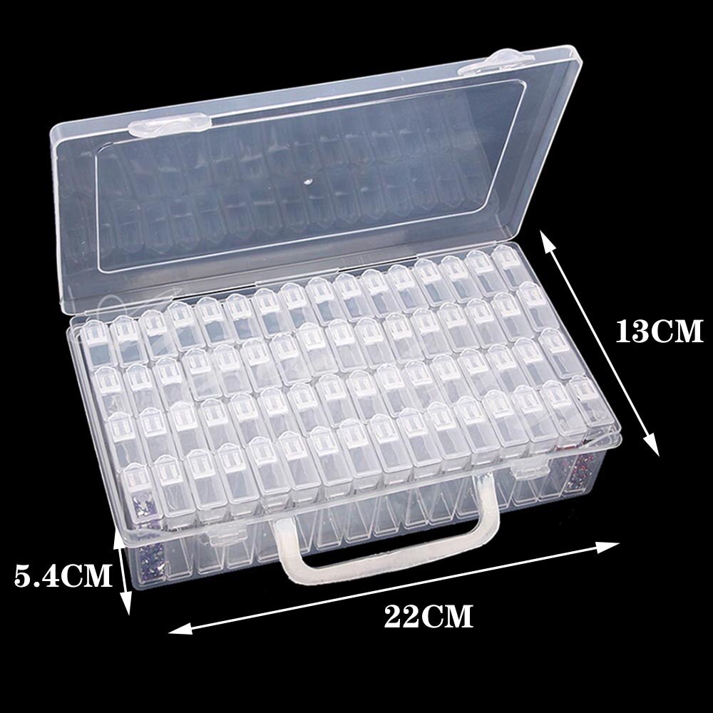 Boîte de rangement de perles de mosaïque de diamant, 56/64 grilles, conteneur de perles, pot, accessoires, outil, broderie de diamant, étui de rangement de pierre de Nail Art
