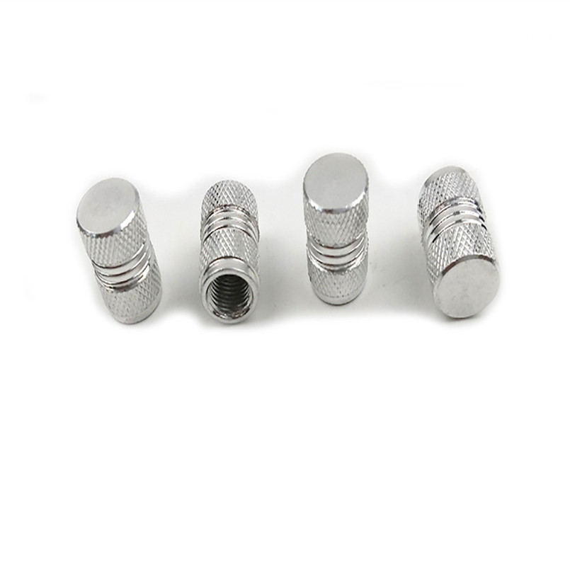 4X Auto Vrachtwagen Bike Tire Velgen Stem Air Ventieldopjes Tyre Cover Aluminium: WHITE