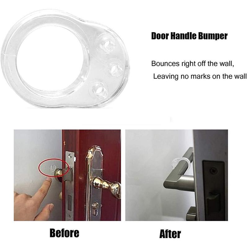 ransparent Doorstop Silicone Door Handle Buffer Wall Protector Bumpers