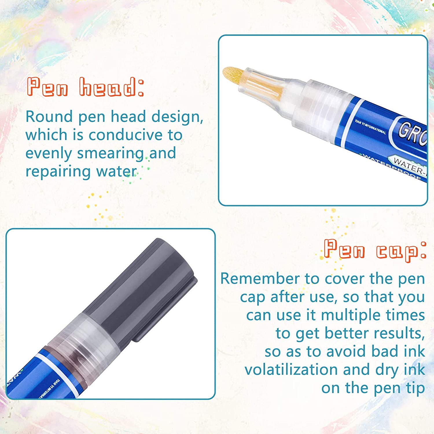 Grout Wall Pen Tile Paint Markers Grout Repair Pen Sealer Pen for Bathrooms Kitchen Porch Patio Repair Refresh