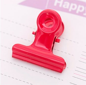 Clips de Metal Multicolor para niña, papel de oficina, documentos, carpeta, suministros escolares de oficina, 30mm, 2 uds.: Red