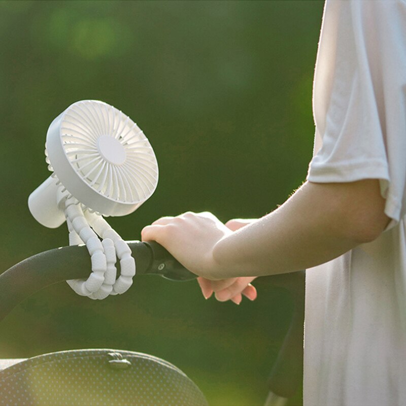 Portable Tripod Fan Air Cooler Fan Rechargeable Mini Fan Cooling 3-speed Adjustable Fan With1800mAh Battery For Travel Home