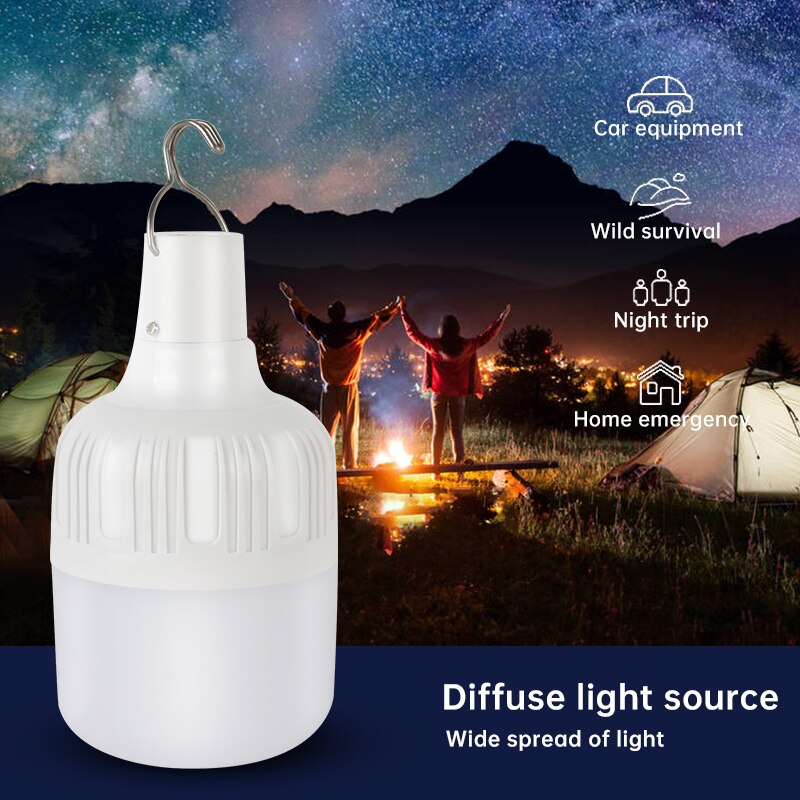 Outdoor Lamp USB Oplaadbare LED Noodverlichting Draagbare Tent Lamp Batterij Lantaarn BBQ Camping licht voor Patio/Veranda/ tuin
