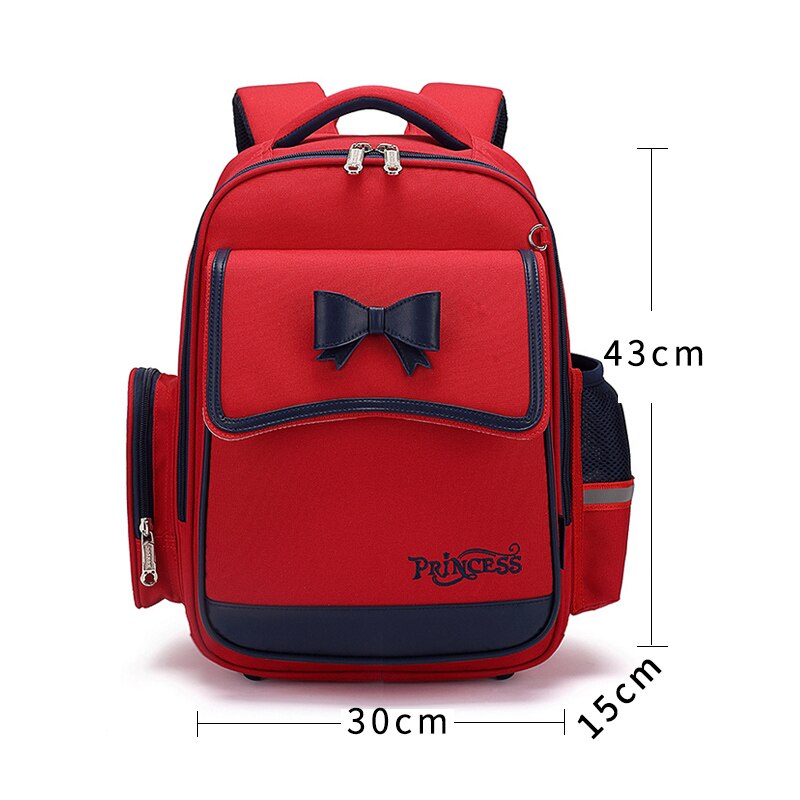 Rosa Bogen Mädchen Rucksack Orthopädische Zurück Grundschule Taschen Für freundlicher SchöNe Kind Bookbags: rot groß