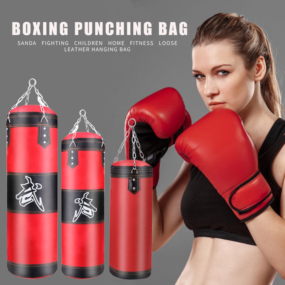 0.6M/0.8M/1M Boksen Tas Sport Fitness Training Apparatuur Kickboxing Muay Thai Lege Bokszak met Handschoenen Karabijnhaak