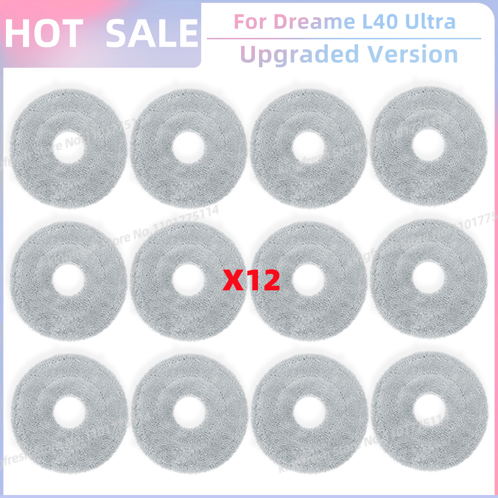 Compatible avec (Dreame L40 Ultra/ X40 Ultra, MOVA P50 Pro Ultra / P10 Pro Ultra) Pièces de Rechange pour Aspirateur Rouleau Principal Brosse Latérale Filtre Hepa Chiffon de Nettoyage Tampon Sac à Poussière Accessoires: Rouge
