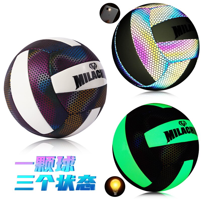 Ballon de volley-Ball réfléchissant taille officielle 5, léger, adapté aux jeux d'équipe, d'entraînement sportif, de plage en plein air, terrain de jeu-40