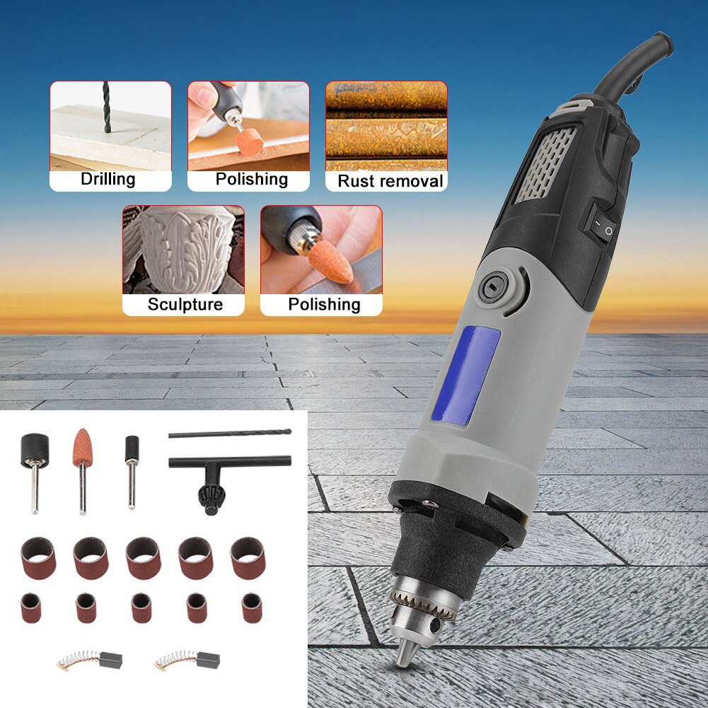 220V Electric Mini Die Grinder Tool 0.6~6.5mm Chuck Variable Speed Rotary Tool DIY Multi Power Tools