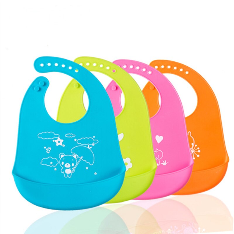 Bavaglini impermeabili regolabili in Silicone bavaglino morbido bavaglino Unisex neonati roba solido cartone animato stampa animalier ragazza ragazzo panni Burp