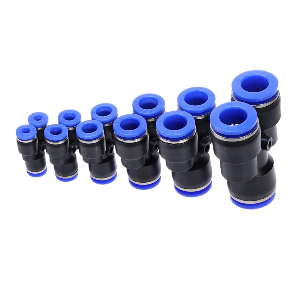 "Y" Pneumatic Connector Tee Union Push In Fitting for Air Pipe joint OD 4 6 8 10 12 14 16MM Pneumatic Fittings PY