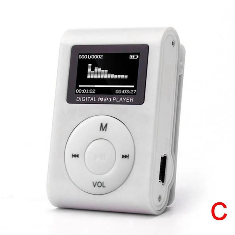 4 Colors MP3 Player Mini Usb Clip Mp3 Player Lcd Screen 32gb Supports Sd Reader Tf Stereo Micro Card Jack Player Music C8H8: grey