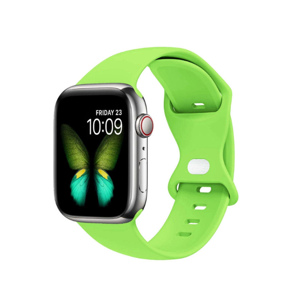 Siliconen lus Voor Apple Horloge band vrouwen voor iwatch 10/9/7/38mm 40mm 41mm 42mm 44mm 45mm 46mm Band: green / 15Mm