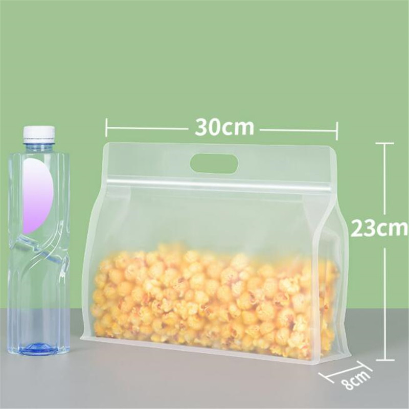 Bolsa autoportante transparente esmerilada gruesa, bolsa con cierre de cremallera para té, flor de caramelo, arroz, cebo de comida para gatos, bolsa de sellado de ocho bordes, 1 ud.: Caqui oscuro