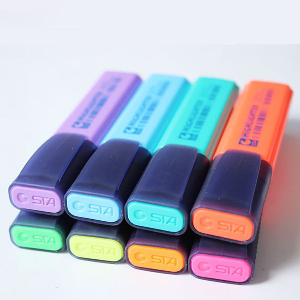 Sta highlighter markører assorterede farver bulk fluorescerende enkelt tekst fokus penne til understregning
