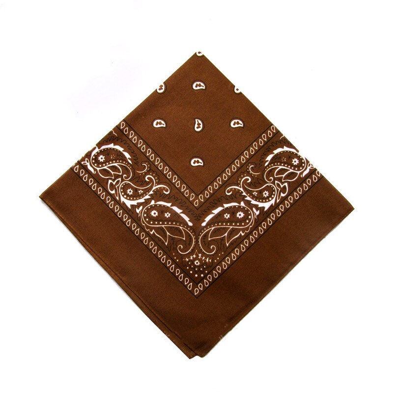 Women Cotton Bandana Scarf Square Female Bandanas 55cm*55cm Headwear Rock Girls Head Scarf Headbands Hair Accessories: Brown