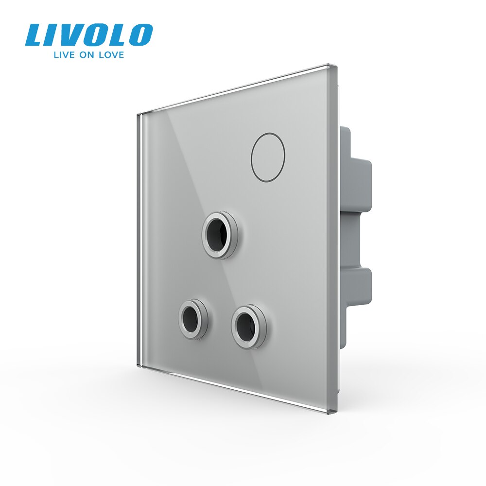 Livolo UK standard 15A Wall Power Socket, Touch Function Control, Ground Wires Link, 220-250V, Remote Control: Grey