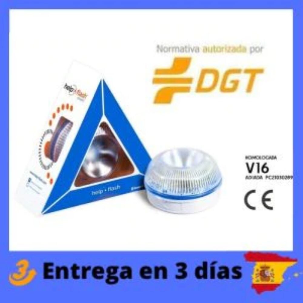 HELP FLASH SMART y luz de emergencia baliza v16 AUTÓNOMA de señalización de emergencias con linterna homologada por DGT