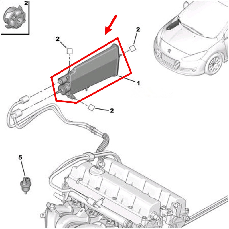 Réservoir d&#39;absorption de vapeur d&#39;essence 1502H6, réservoir en carbone, pour Peugeot 307 308 408 Citroen C4 Triumph c-quatre