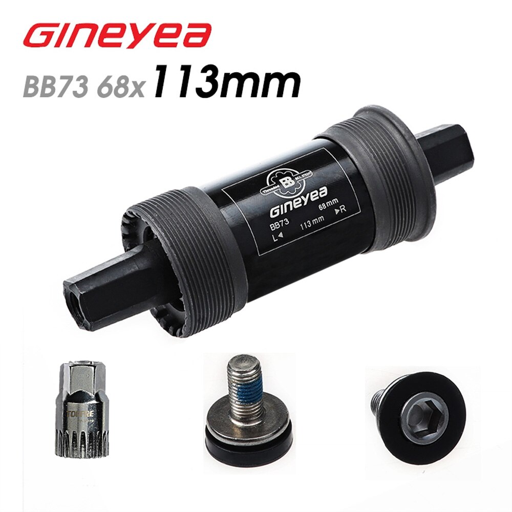 Gineyea Bike Bottom Bracket 116 118 120 122.5 127.5 mm Crank Axis Quare Hole MTB Bicycle Parts BB FOR Square Tapered Spindle C: 113mm