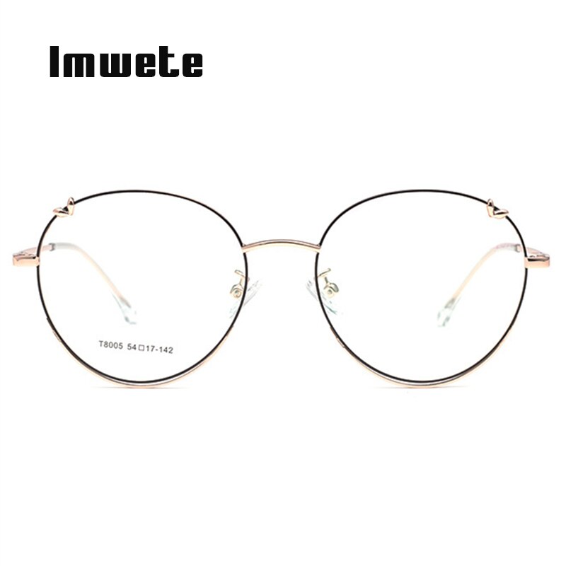 Gafas ópticas metálicas Vintage Imwete, montura de gafas para hombres y mujeres, monturas de gafas con forma de corazón para mujer, gafas transparentes para Miopía