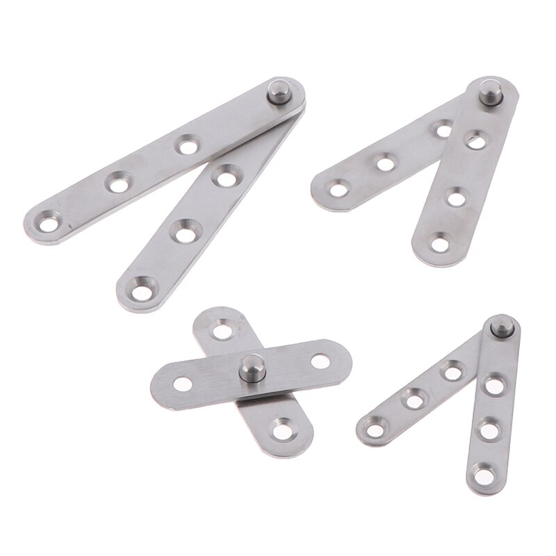 Stainless Steel 360 Degree Rotating Door Pivot Hinge Tone Rotary Hardware House Supplies Hinges- Sliver 4Sizes