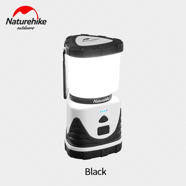 Naturehike Flasher Mobile Power Bank Flashlight USB Port Camping Tent Light Outdoor Portable Hanging Lamp 56 LEDS Lantern 500LM: Black