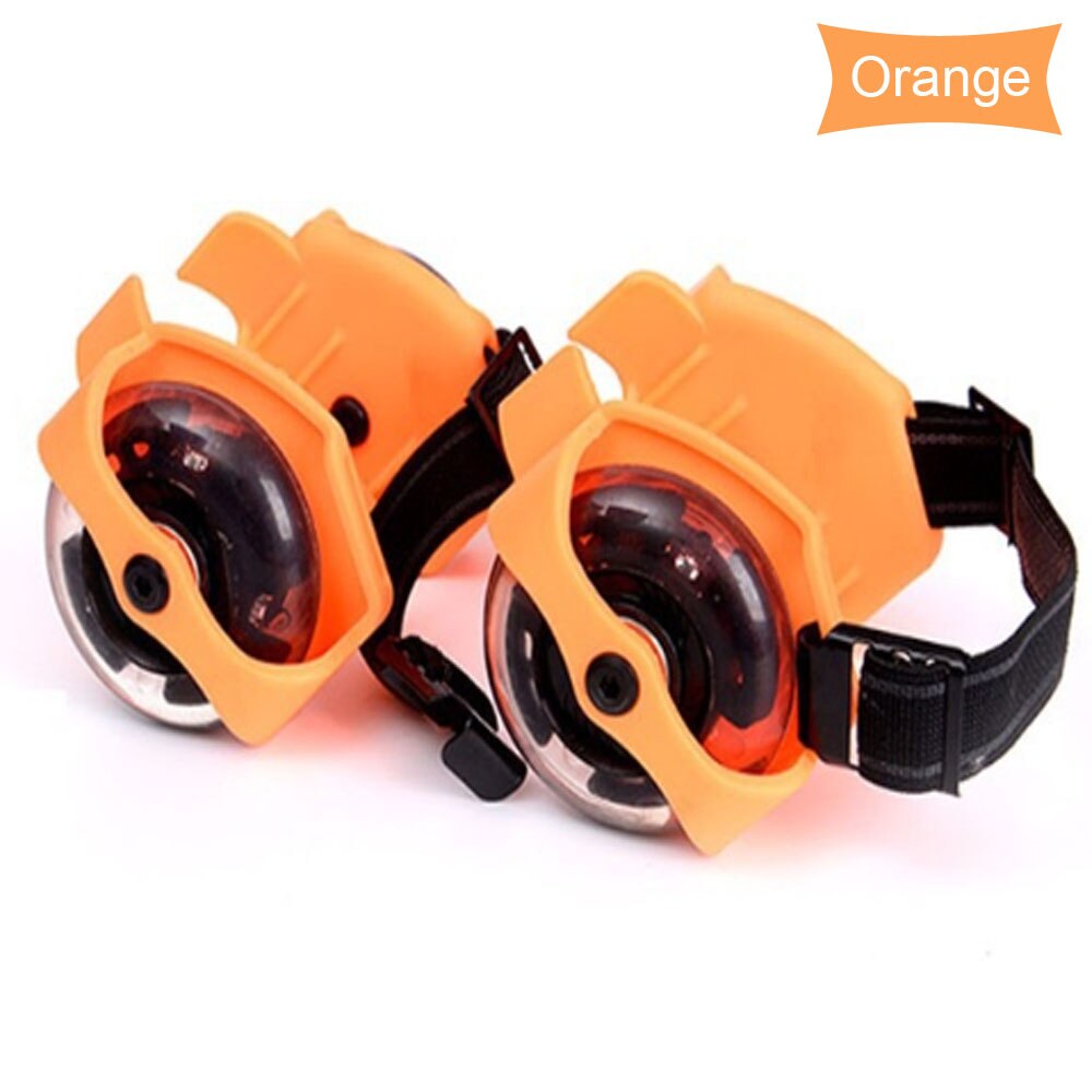 1 Pair flashing roller pulley shose adjustable small whirlwind roller skating shoes for children: orange