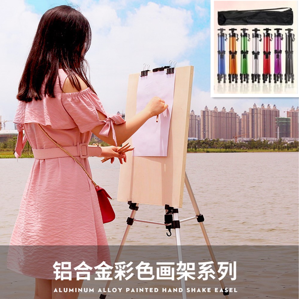 Verstelbare Aluminium Schets Display Schildersezel Stand Schildersezel Draagbare Draw Plank voor Kunstenaar Art Gereedschap Vouwen Ezels Caballetes