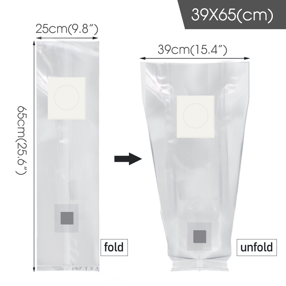 PP 6 Mil Sterilized Hydrated Grain Bag w/Self-Healing Injection Port 0.2μm Filter Patch Autoclaving Substrate Mushroom Spawn Bag