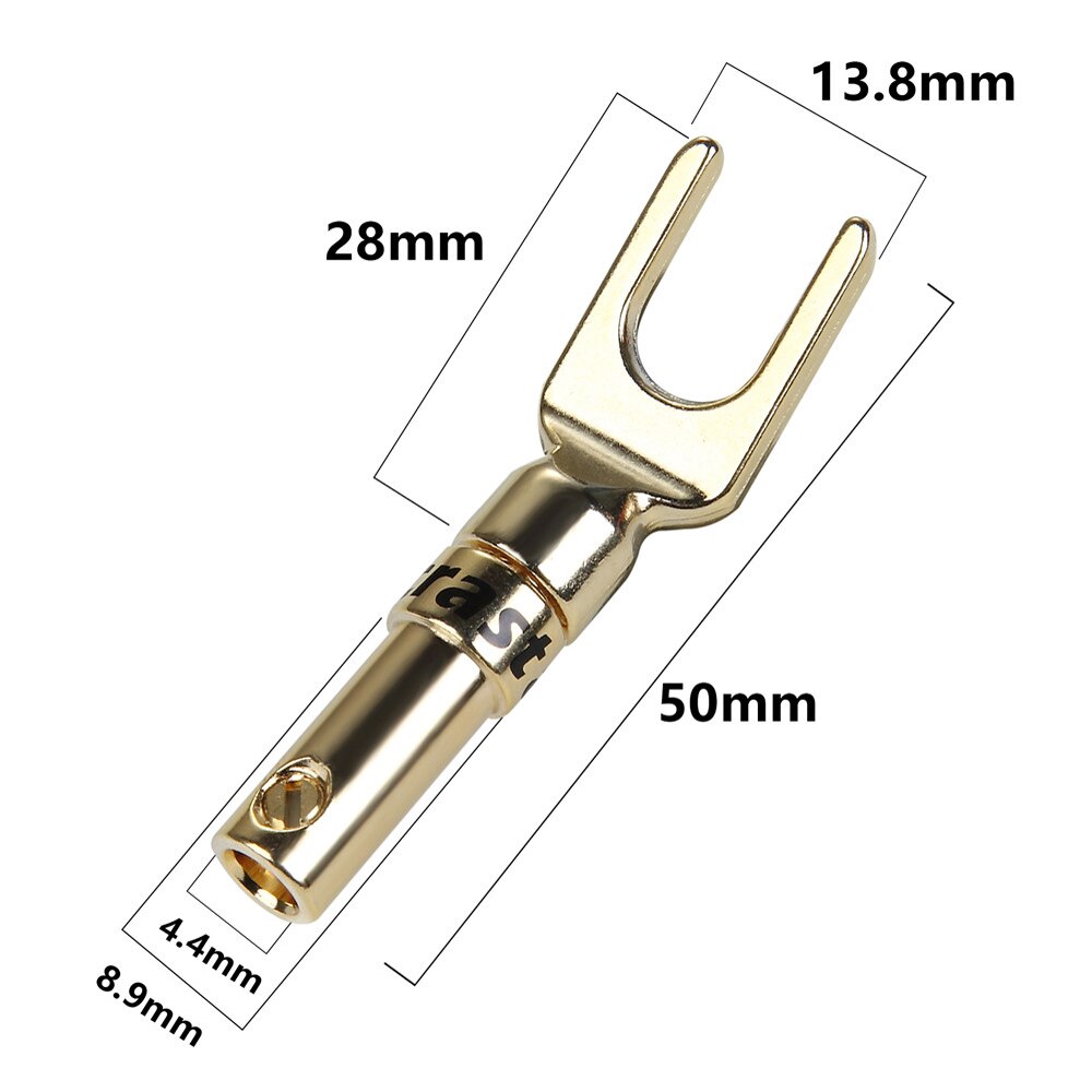 8-50Pcs Audiocrast S101G Y Spade Connector Vergulde Schroef Vork Connector Adapter Speaker Stekkers