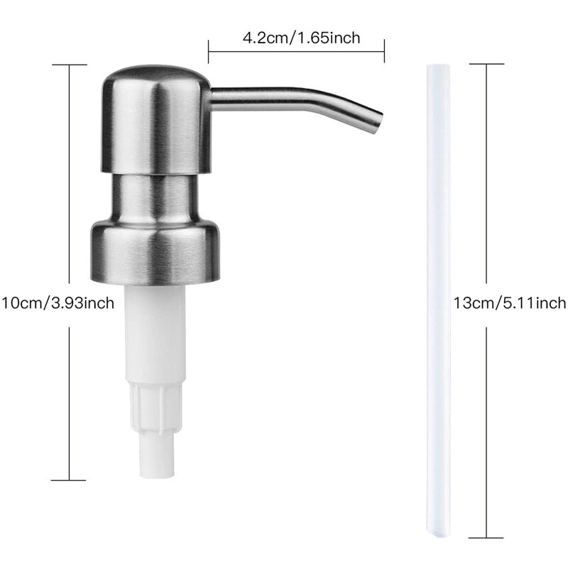 4 Pack Soap Dispenser Replacement Pump, Rust-Proof Stainless Steel Coated Pumps for DIY Lotion Dispensers 28mm
