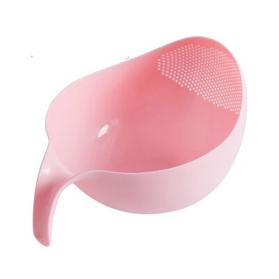 Keuken Wassen Rijst Afvoer Mandenmakerij Dikke Plastic Met Handvat Fruitschaal Wassen Mand Voor Thuis Leveringen Mx8021523: L-Pink