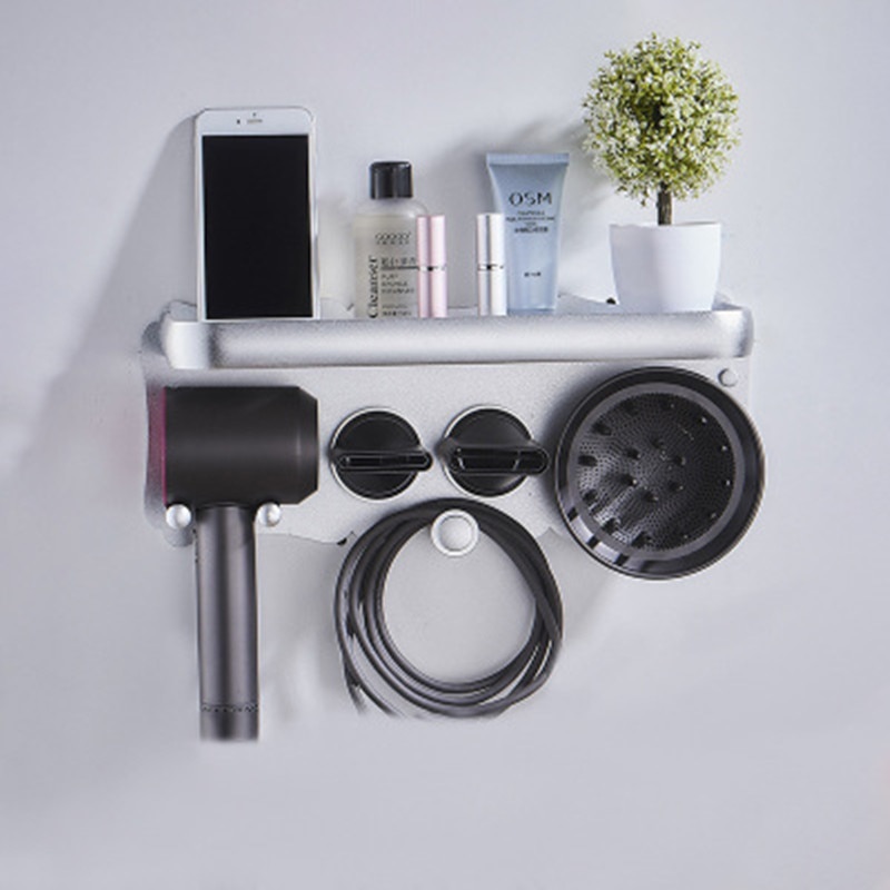 Föhnhouder, wandgemonteerd opbergrek, badkamerplank voor dyson supersonic föhn