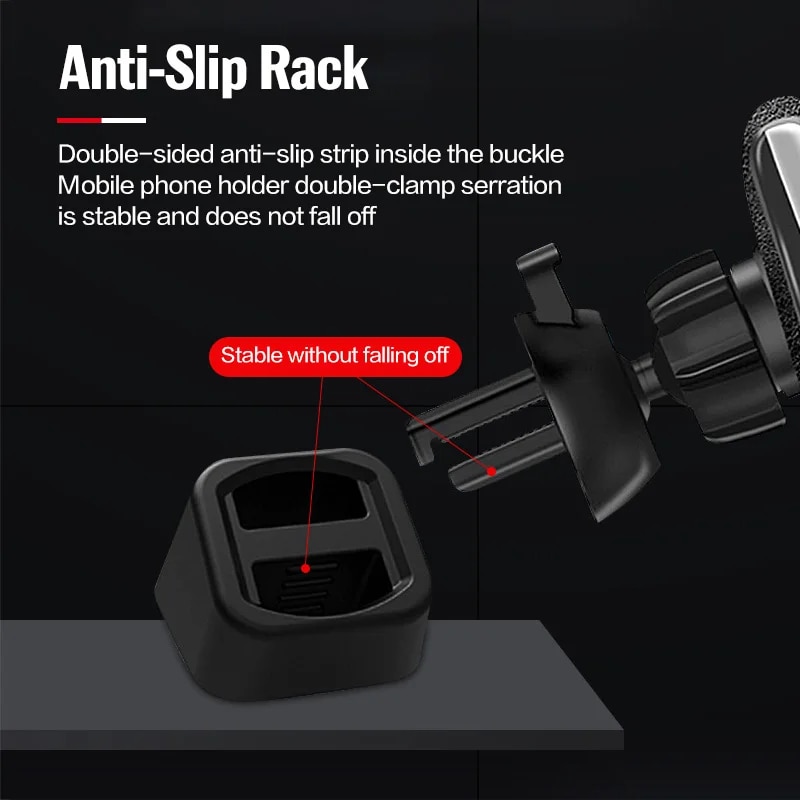 Soporte de cargador inalámbrico para coche universal, clip de salida de aire para teléfono móvil