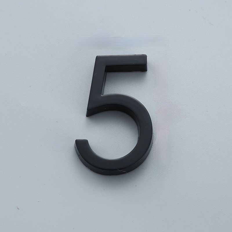 60mm Self Adhesive House Number Sticker For Apartment Plastic Doorplate Home Door Plaque Numbers Signs Mailbox Street Numbers: Number 5