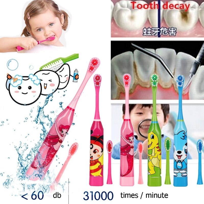 New Children Electric Toothbrush Automatic Ultrasonic Waterproof Cartoon Toothbrush Children&#39;s Life Education And Nursing Tools