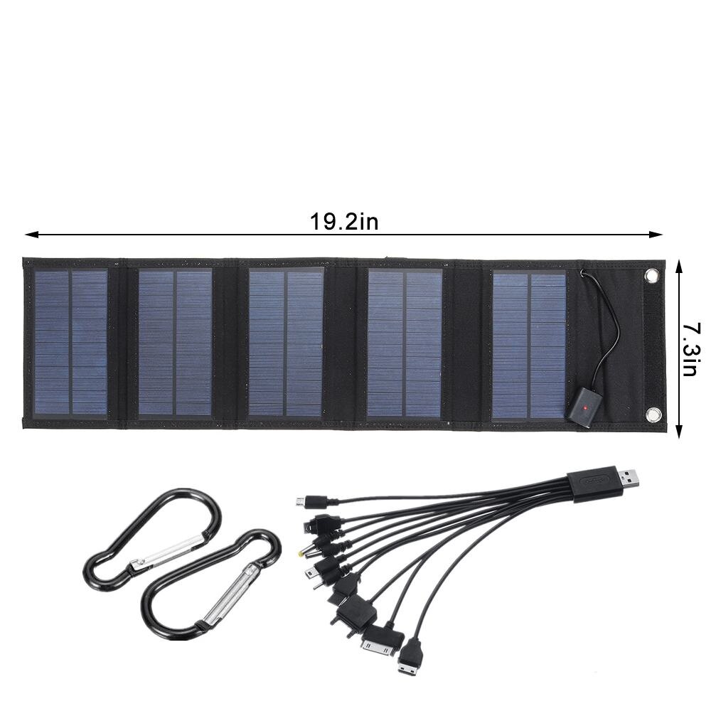 80w sammenklappelig solpanel 10 in 1 usb solcelle bærbar foldbar solpanel oplader til udendørs mobil strøm oplader